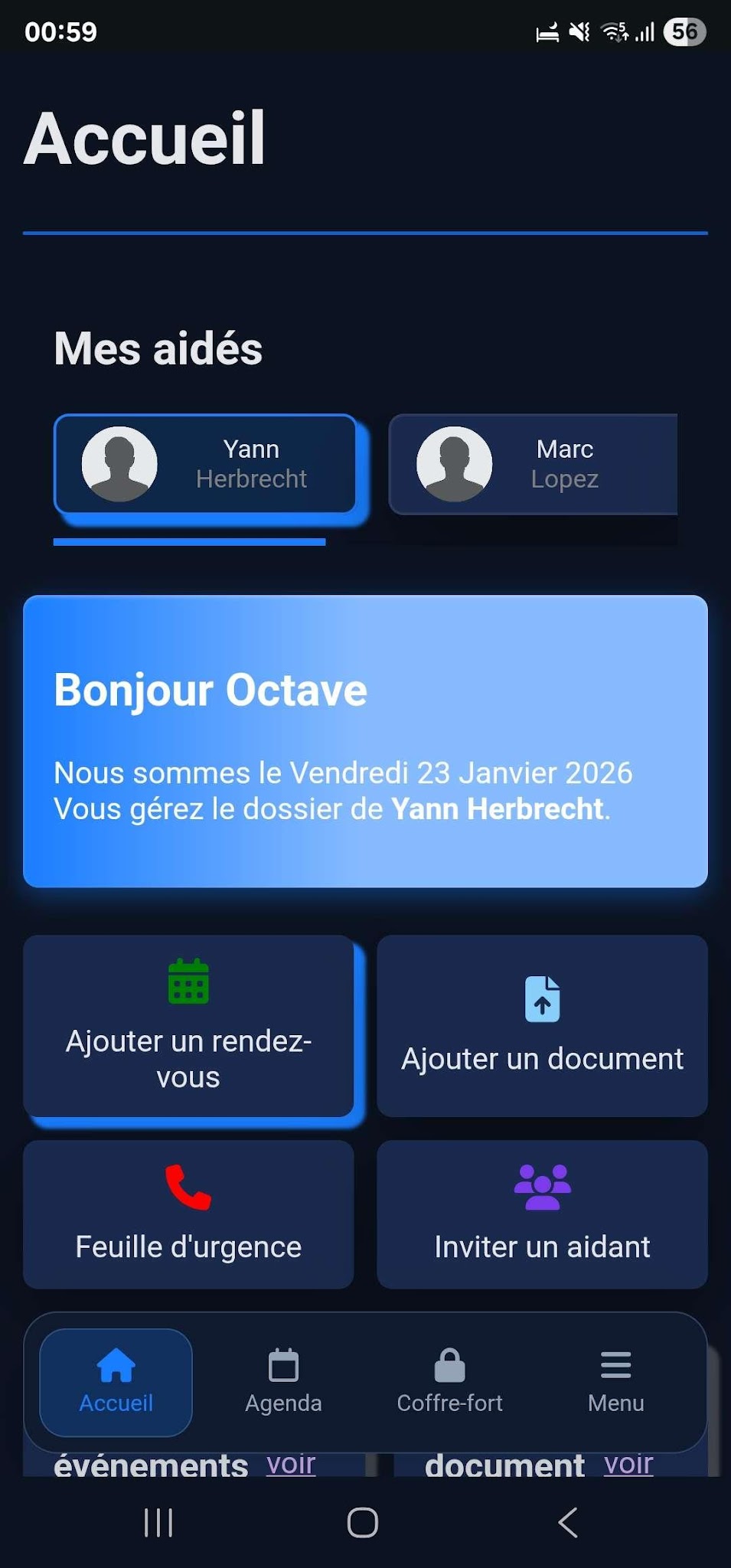 Accueil mobile Aide et Vous
